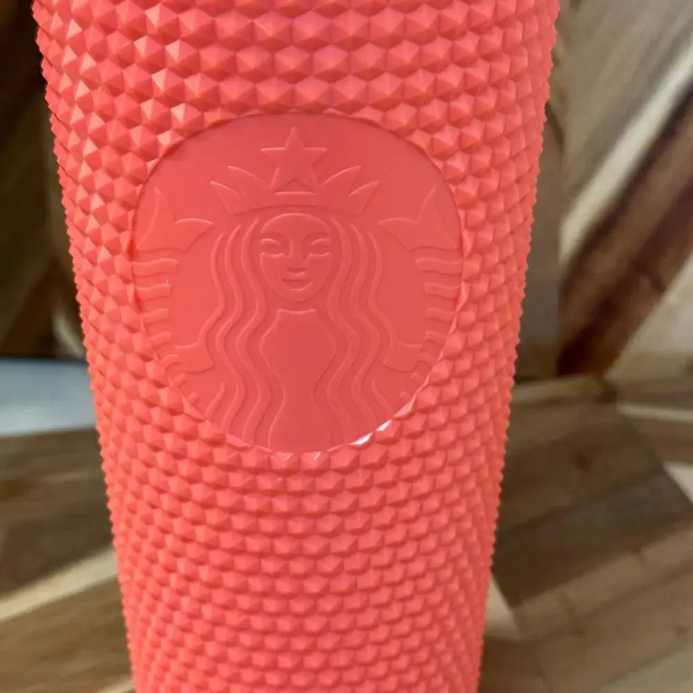Starbucks 2022 Summer Studded Dragon Fruit 24oz Tumbler Cup Red Salmon Pink